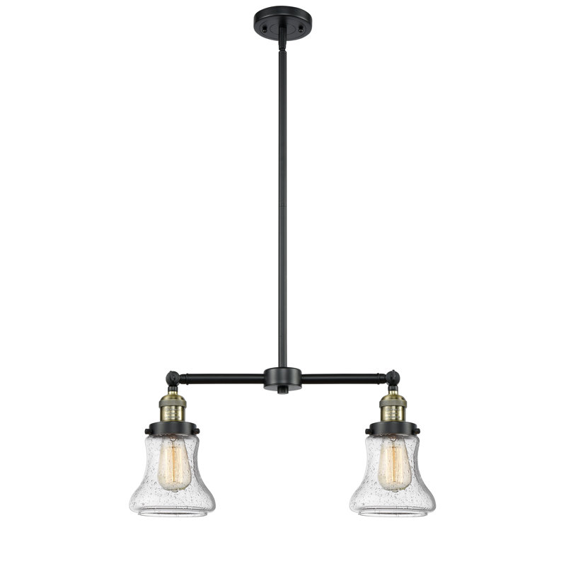 Edda 2 - Light Kitchen Island Pendant, Seedy, 6 Watt Vinage LED Bulb, Black Antique Brass