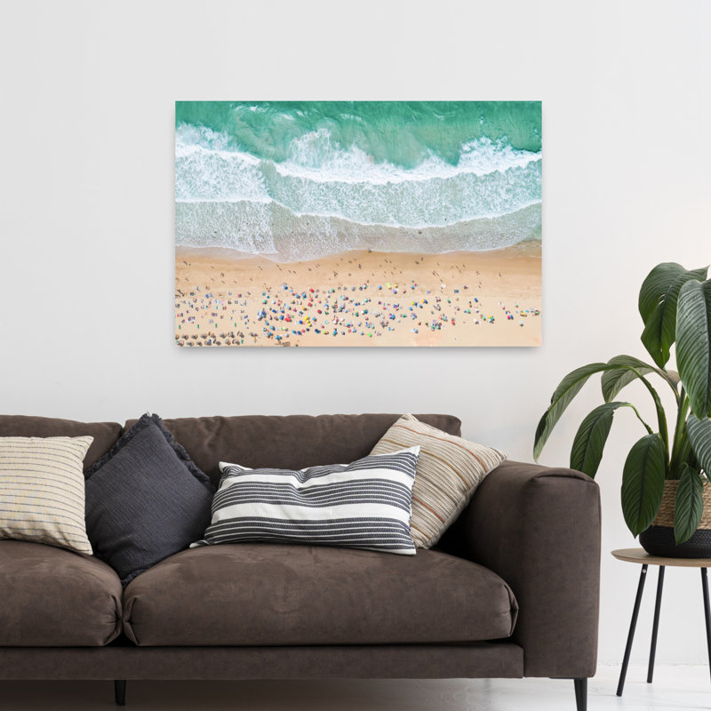 Art contemporain plage aérienne, 32" H x 48" W