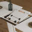Table de salle à manger extensible en panneau de fibres à densité moyenne avec pieds en forme de U, style industriel moderne pour une utilisation polyvalente à la maison et au bureau