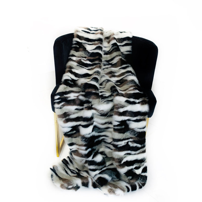 Couverture Plutus, l 120 po x L 114 po, Noir, blanc