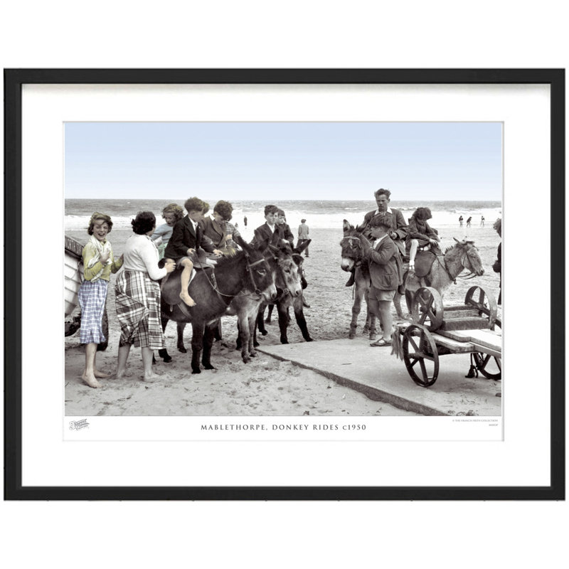Mablethorpe, Donkey Rides C1950 - Single Picture Frame Print, 48.4cm H x 63.6cm W x 2.3cm D