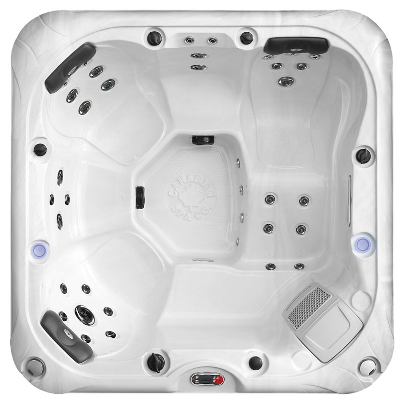Cambridge 6-Person 34-Jet White Acrylic Square Hot Tub