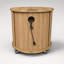 Table de chevet ronde avec porte coulissante pour station de charge et rangement à 2 niveaux-279913917