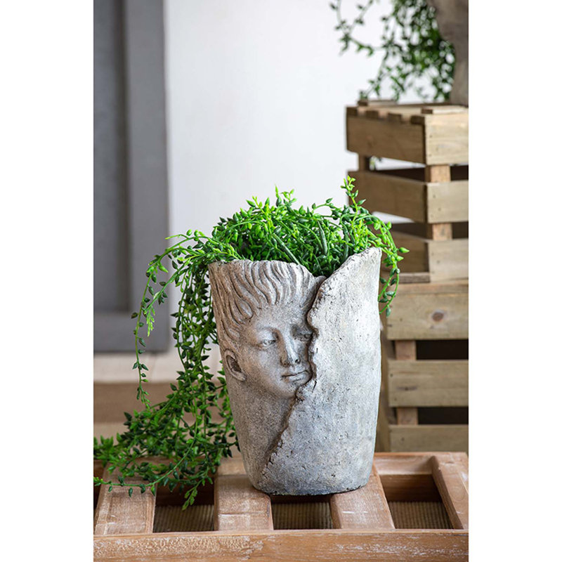 Pot à fleurs 100% ciment Laloma, H 8,3 po x l 6,3 po x P 6,3 po