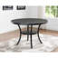 Ensemble de salle à manger en bois espresso avec chaises cloutées en tissu gris-528037736