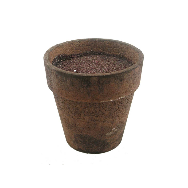 Hellman Pot Planter, 4.5" H x 4.25" W x 4.25" D, Dark Brown