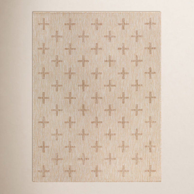 Bronwyn Geometric Machine Woven Indoor / Outdoor Rug, Rectangle 7'10" x 10'