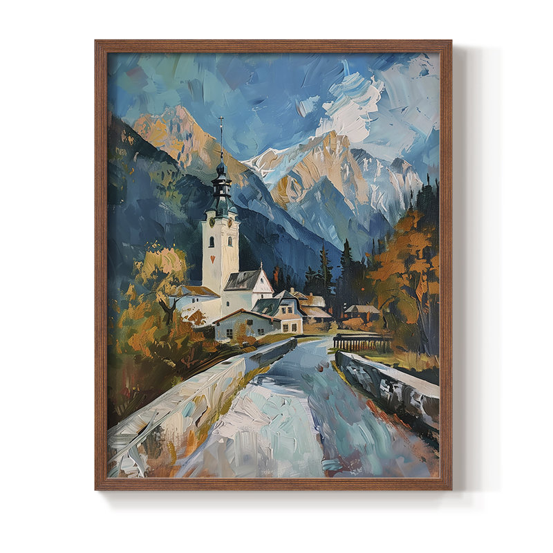 LANDSCAPES Series CDII, reproduction encadrée - bois massif, H 30 po x l 24 po, Noyer