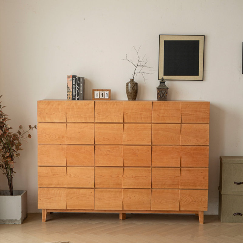 Commode d'appoint avec rangement en bois de cerisier moderne