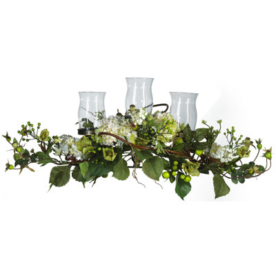  Hydrangea Triple Candelabrum Centerpiece