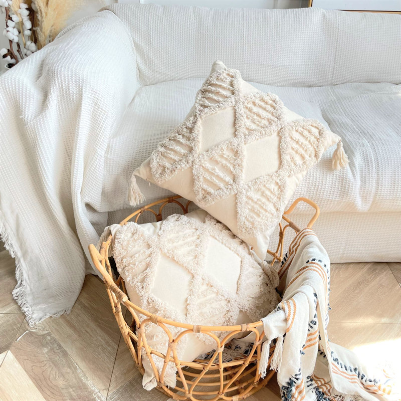 Manilla Beige Square Cushion Cover
