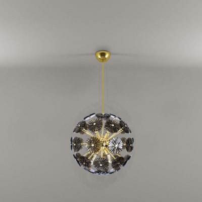 Lustre sphérique en laiton à 8 lumières Murana