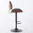 Swivel Faux Leather Upholstered Metal Bar Stools Set with Back-1036465861