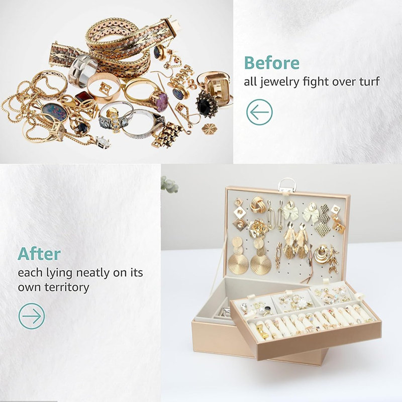 Boîte à bijoux avec boucles d'oreille pour fille