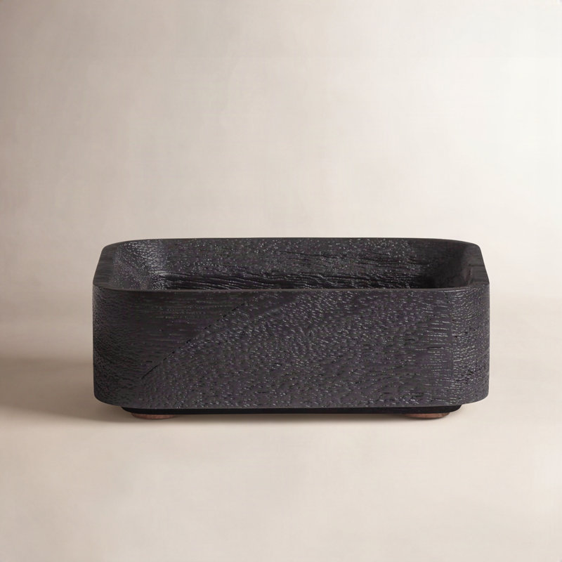 Square One Small Stacking Tray, Black Stained Acacia
