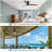 52 Inch Flush Mount Ceiling Fan with LED Light and Remote Control Solid Wood Blades