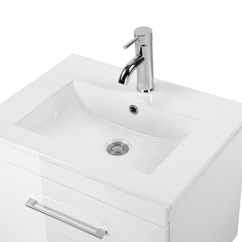 Meuble-lavabo mural blanc brillant 24 po, 24"