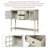Sideboard Console Table with Bottom Shelf, Farmhouse Wood/Glass Buffet Storage Cabinet
