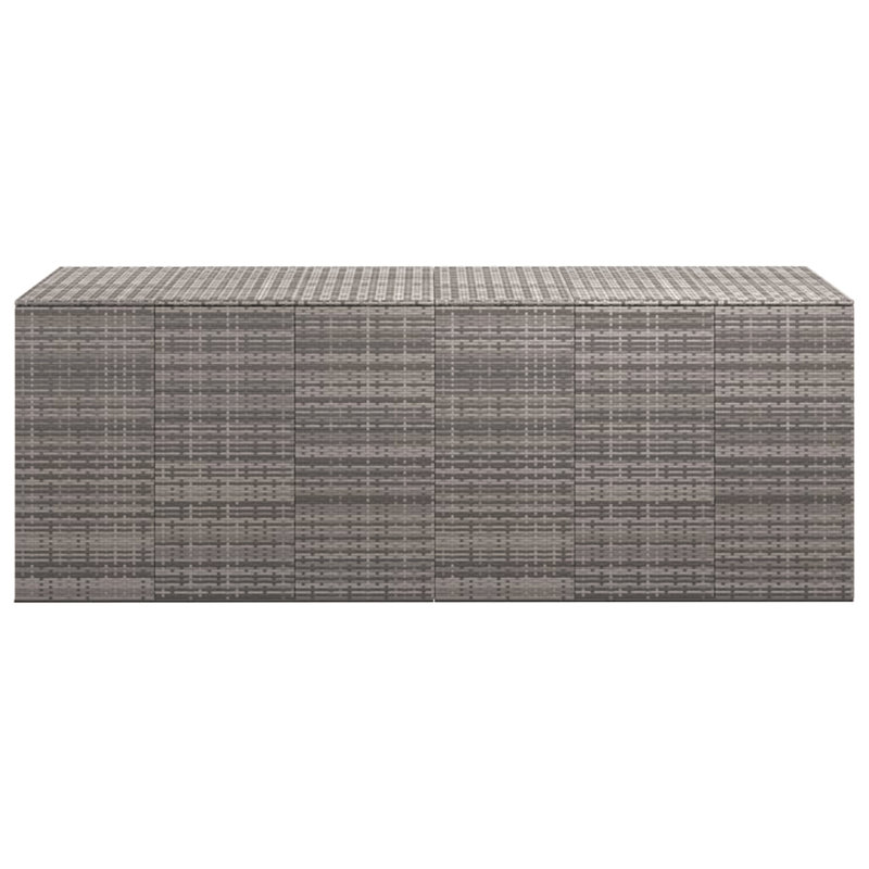 Garden Cushion Box PE Rattan 291X100.5X104 Cm, Grey