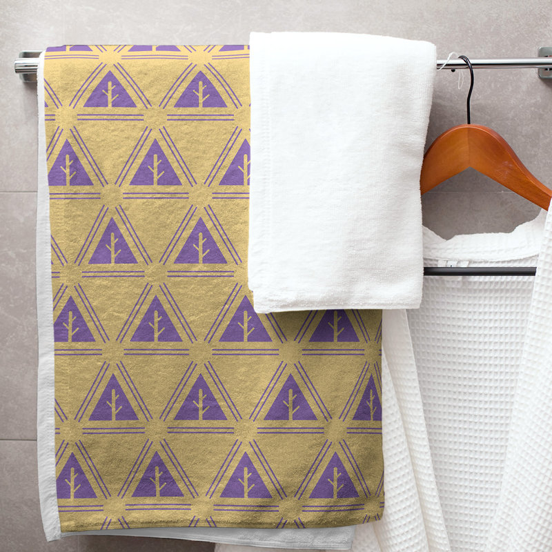 Barbra Bath Towel, Flax Yellow/Purple