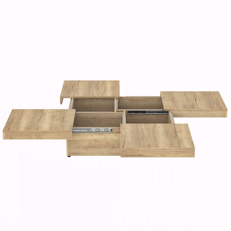 Table basse avec plateau coulissant et rangement