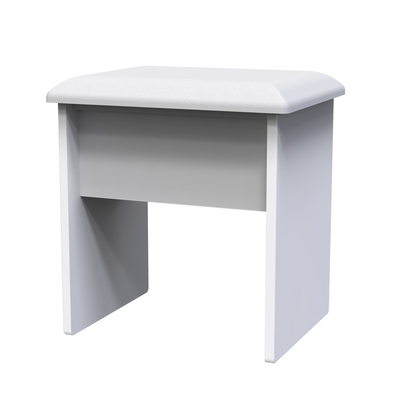 Fully Assembled Murier Dressing Table Stool, White Ash