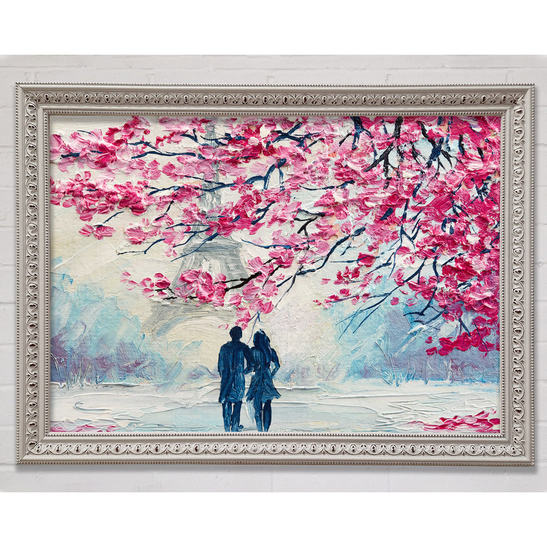 Walk Through Paris Blossom - Einzelne Bilderrahmen Kunstdrucke