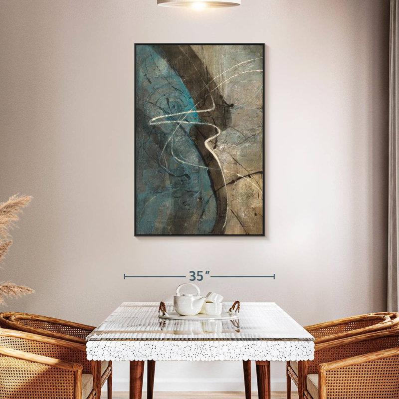 Effet d'ondulation, 31 po x 46 po, Cadre flottant noir