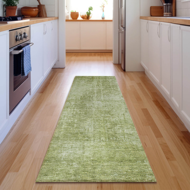 Premium Machine Washable Prisco Sage Rug, Runner 2'3" x 7'6"