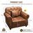 Comfortable Faux Leather Sofas 41.3 Inch Modern Chesterfield For Home