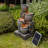 Jalijah 30" 4-Tier Cascading Outdoor Freestanding Water Fountain with Solar Pump & LED Lights-1075675436