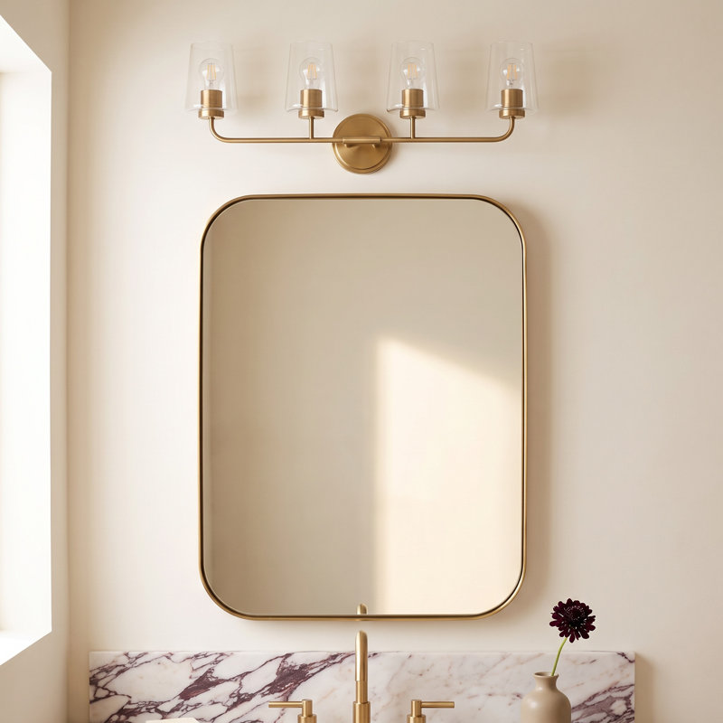 Verbena 4 - Light Dimmable Vanity Light, Heritage Brass