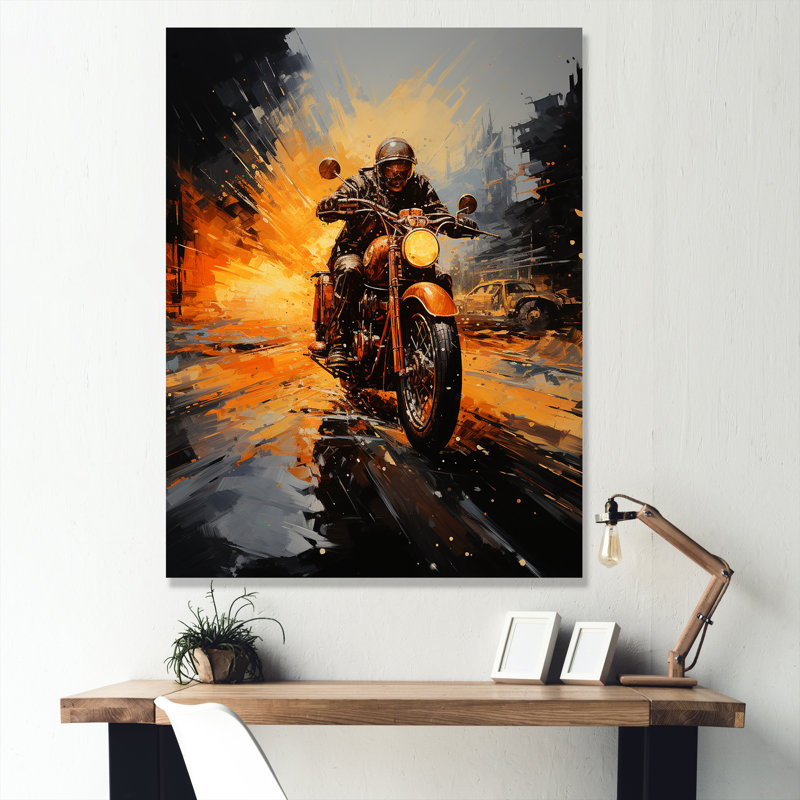 Yellow Dirt Bike Adventure, Toile tendue, H 44 po x l 34 po x P 1,5 po