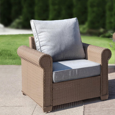 Wicker Double Armrest Single Sofa