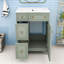 Ensemble de meuble-lavabo simple autoportant en bois avec lavabo en céramique Masten-424881576