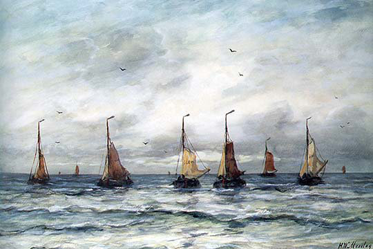 A fishing-impression, H 28 po x l 42 po x P 1,5 po