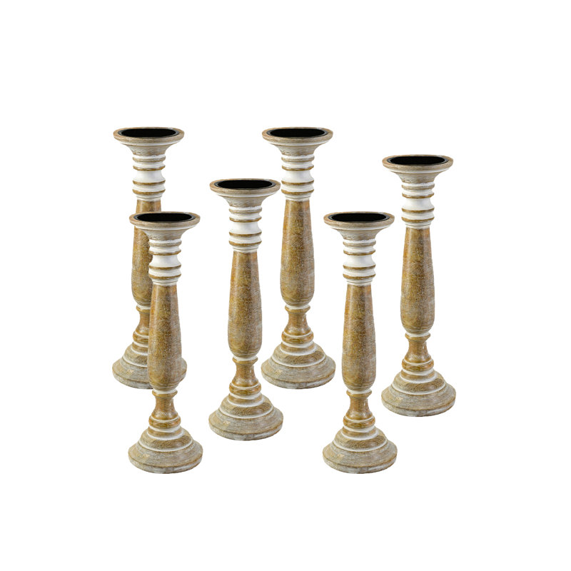 Ensemble de piliers de table en bois 6 pièces, H 16 po x l 5 po x P 5 po