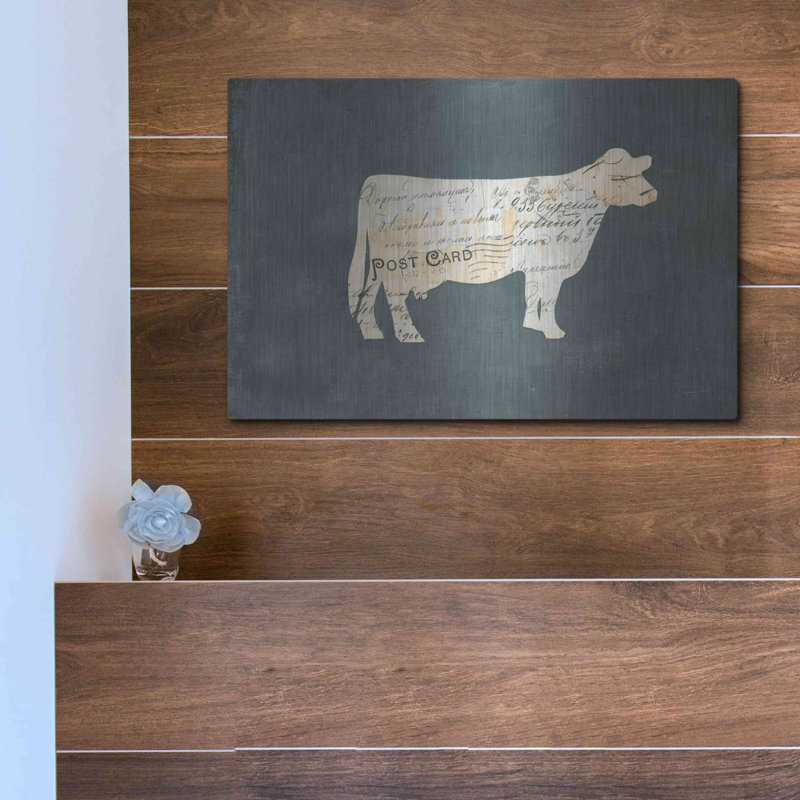 «La Vache Cameo» par Courtney Prahl, art mural en métal, H 12 po x l 16 po