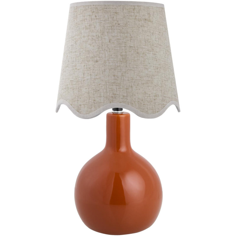 Lampe de table Canvey Maura, Beige, Orange, H 15 po x l 9 po x P 9 po