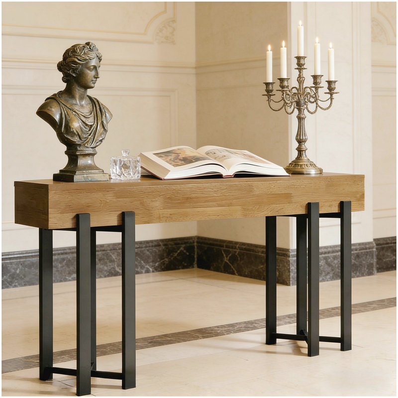 Foyer Table,Rustic Console Table,Hallway Table,Sofa Table,Display Shelf, Rustic Brown