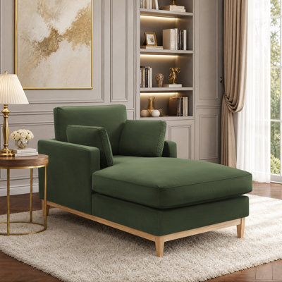 Chaise longue en tissu velours Searle Pierre