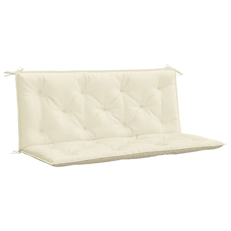 Ensemble de 2 coussins de banc de jardin pour l'extérieur, H 19,7 po x l 47,2 po x P 2,8 po, Fabric - Cream White