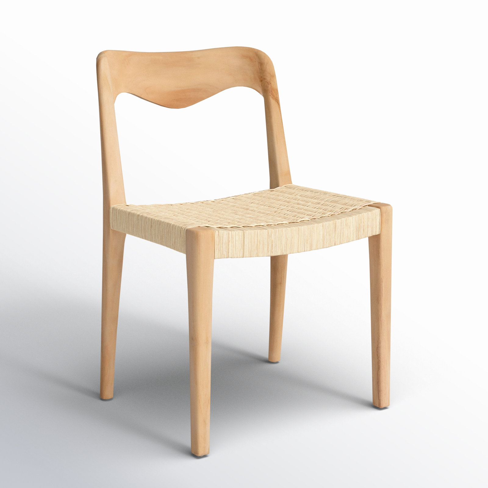 Dannon Teak Side Chair, Natural/Beige
