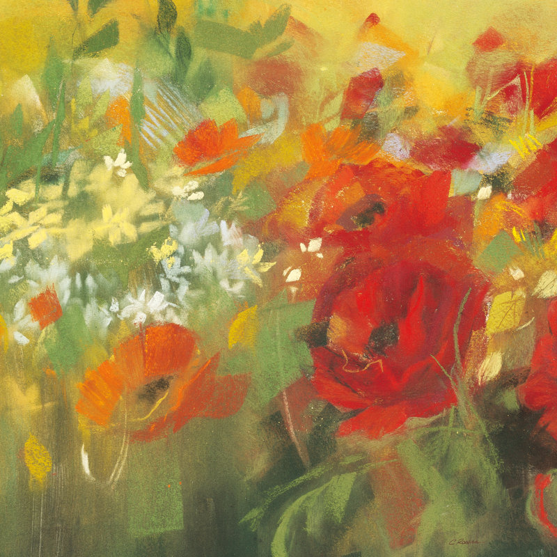 Oriental Poppy Field II by Carol Rowan - Wrapped Canvas Painting, 122cm H x 122cm W