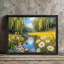 Cerf noir et art floral, impression de paysage impressionniste-120410096
