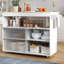 Kitchen Island With 3 Shelves And Sliding Doors-1751269836