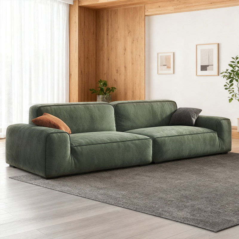 Canapé modulaire en polyester vert, H 28,74 po x l 109,84 po x P 38,58 po, 4