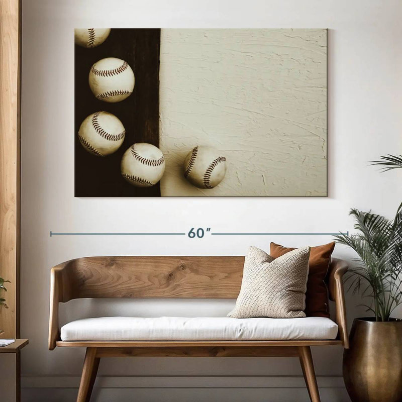 Sireci Rustic Baseballs, 34" H x 51" W