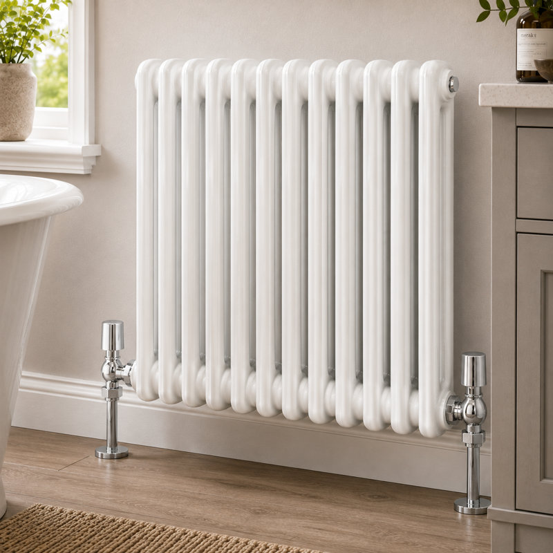 Uxbridge Horizontal Traditional Colosseum Radiator, White, 600mm H x 785mm W x 70mm D