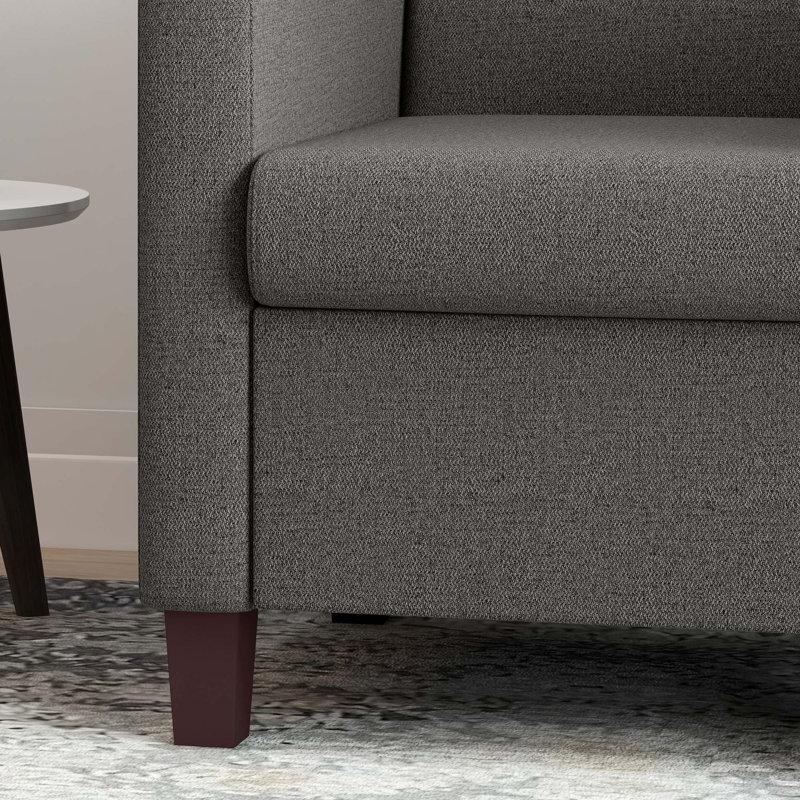 Fauteuil moderne en tissu avec coussins antidérapants, 100% polyester gris